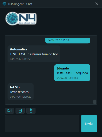 Chat de suporte no executável